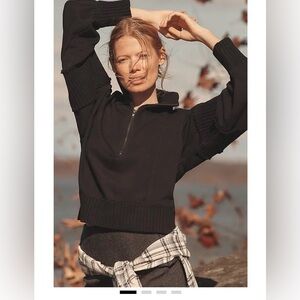 Daily Practice by Anthropologie Mock-Neck Half-Zip Pullover